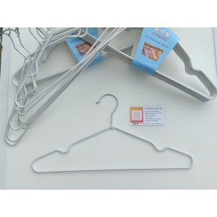 Плічка для одягу з силіконовим покриттям білі (антиковзкі вішалки)